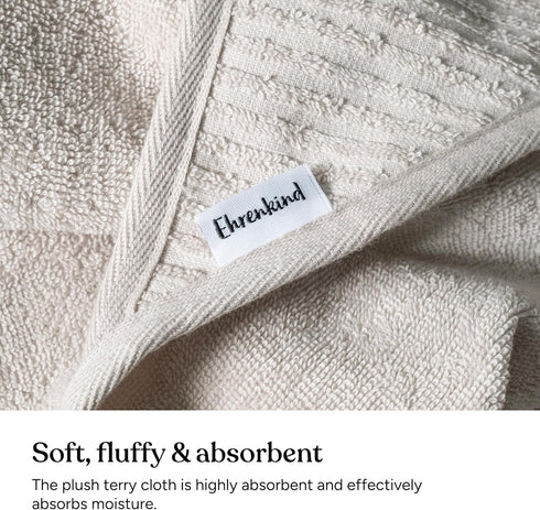 Ehrenkind 100 100 cm, Hooded Towel, Baby Towel with Hood Made of Cuddly Soft Organic Cotton, Bath Towel in x Light