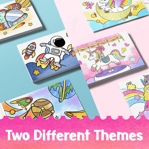 Set 3-8, AMOTING Paint with Water Coloring Books for Toddlers, Mess Free Watercolor Painting for Kids Ages Art Craft
