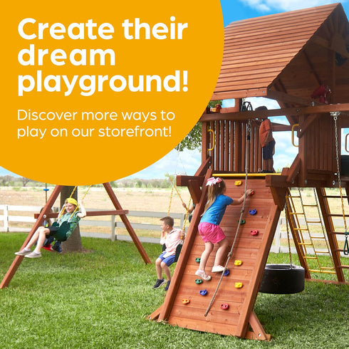 Sets Swingset Set 18" 48" Jungle Gym Kingdom Swing for Backyard, Monkey Bars & Accessories - Includes Trapeze Swing Bar