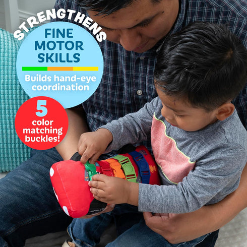 Buckle Toys Bullet Racecar, Develop Fine Motor Skills, Sensory Learning Activity for Toddlers