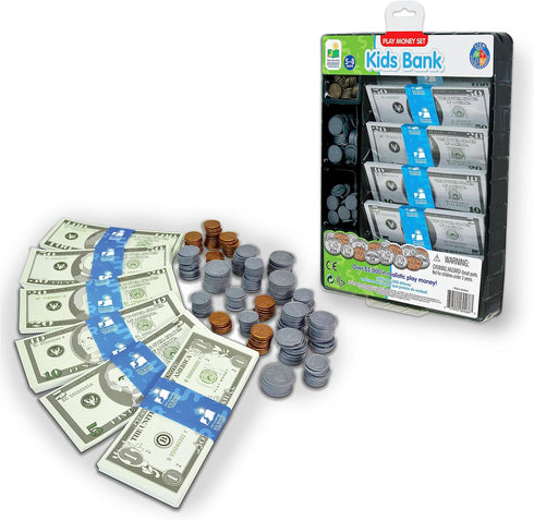 The Learning Journey Kids Bank Play Money Set - Over $5000 in Realistic Play Money for Ages 5+