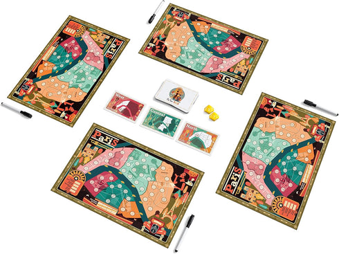 On Tour Board Game - Paris & New York - 1 to 8 Players - 20 Minute Play Time