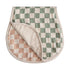 mushie Muslin Baby Burp Cloths, 100% Organic Cotton, Set of 2 (Olive Check/Natural Check)