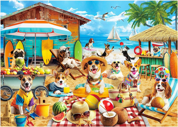 BenBen Puzzles for Adults 1000 Pieces, Dogs on Vacation, Funny Dog Jigsaw