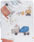 Bedtime Originals Construction Zone Fitted Crib/Toddler Sheet, White/Trucks