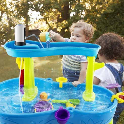 Water Table Pump - Battery Powered Outdoor Pump for Kids - 3 Hours of Non-Stop Fun for Water Table, White