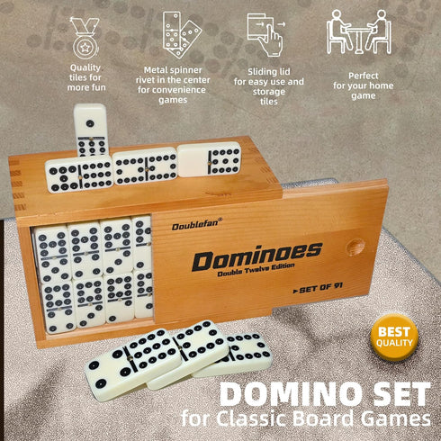 Set, 12 Set Set 91 (2-8 Doublefan Mexican Train Dominoes Double Dominoes for Adults, Mexican Dominoes Train for Adults