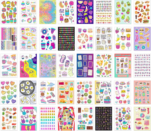 Fashion Angels 1000+ Food Sticker Book, Over 1,000 Cute Food Stickers for Kids, Personalizing Laptops, Journals