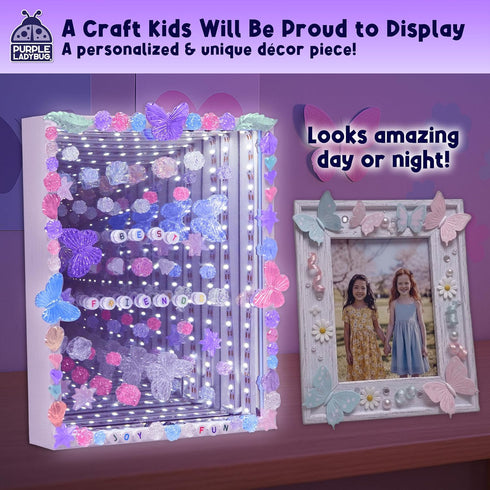 6+ 8-12 Creative10 6 8-13 DIY Infinity Mirror Kit for Kids Age - Crafts for Girls with Lights & Custom Letters - Year