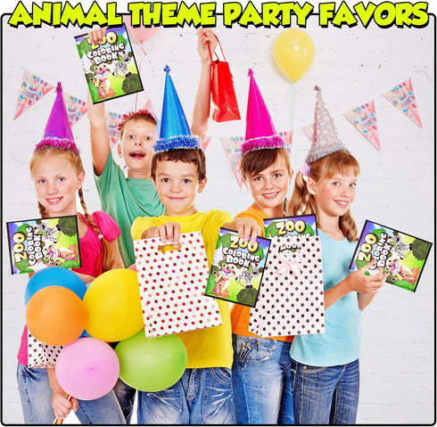 72Pcs 9"x11" (Pack 72) Zoo Animal Coloring Books Bulk for Kids - Animal Party Favors with Jungle Safari Animals