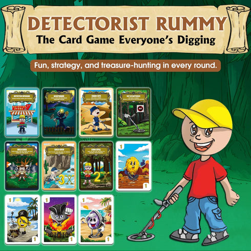 Greenwood Detecting Rummy Set 7+ Detectorist Playing Card Game for Kids and Adults Fun Strategy Card Game for Family