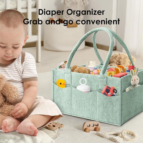 2-Pack Set HIPHOP PANDA Diaper Caddy Organizer - Nursery Storage Bin & Car Organizer for Diapers, Wipes, and Baby