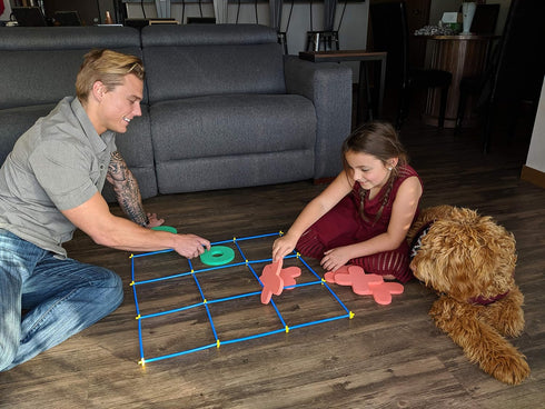 RAINBOW TOYFROG Jumbo Tic Tac Toe Game Set, Large Indoor Outdoor Games for Family and Party