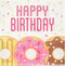 Creative Converting Donut Happy Birthday Lunch Napkins, Multicolor Party Supplies, 5"