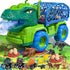 TEMI Dinosaur Truck Toys for Kids 3-5, Tyrannosaurus Transport Car Carrier Truck