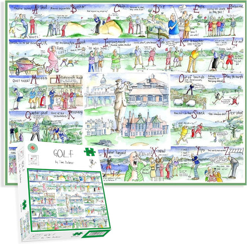 The Golf Course 1000 Piece Jigsaw Puzzle by Tim Bulmer - Comical Colorful Puzzles for Adults, Gift for Golfers