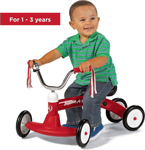 Radio Flyer Scoot-About Toddler Ride On Toy for Ages 1-3 - 23.5" L x 14.5" W x 16.5" H