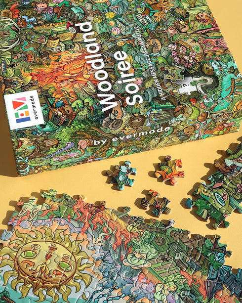 Woodland Soiree by Evermade - Hidden Message Mystery Jigsaw Puzzle, 1000 Pieces, 20'' x 28'' Frameable Art