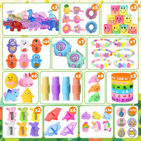 OCTERIC 360 Set 120 240 Pcs Prefilled Easter Egg Toys Include Pastel Color Plastic Eggs Filled with Assorted Mini