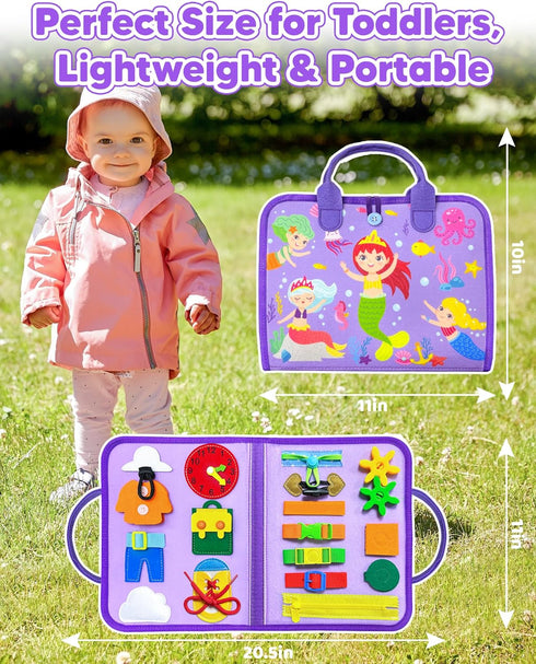 Walenty Busy Board Montessori Toys for Toddler Boy Girl Birthday Gifts, Busy Book Sensory Learning Toys for Toddlers