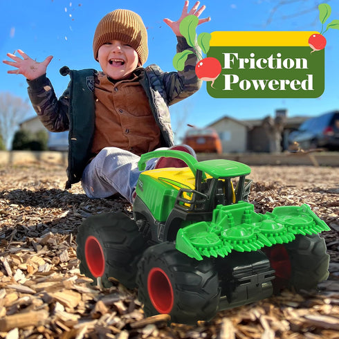 Set, 3-5, Die-cast Metal Toy Tractors with Trailer, Movable Parts & Realistic Details Rolling Monster Trucks Realistic