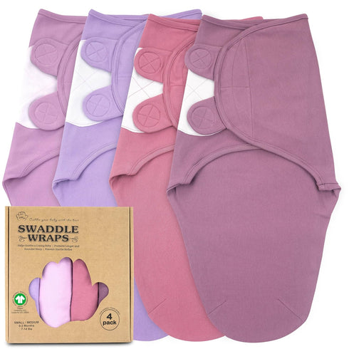 Bublo Baby Swaddles for Newborns 4-Pack Infant Swaddles 0-3 Months Adjustable Swaddle