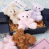 Threan 8 Pcs Mini Plush Bears, 4'' Small Bear Bulk Stuffed Animal Toys for Keychain Baby Shower Party Favors (Pink,