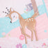 CribMATE Set -3 Set-Comforter/Fitted Pink Embroidery Deer Nursery Crib Bedding for Girl Pieces Baby Girl Forest Animal