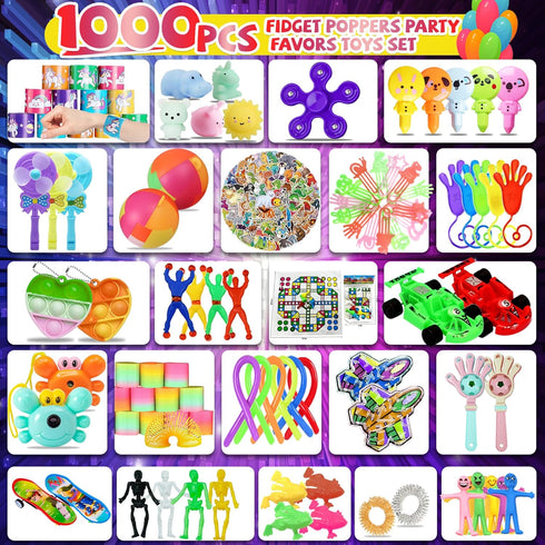 WEBROD 1000+ Pack,Valentines PCS Party Favors for Kids,Fidget Toys Stocking Stuffers, Birthday Gift, Treasure