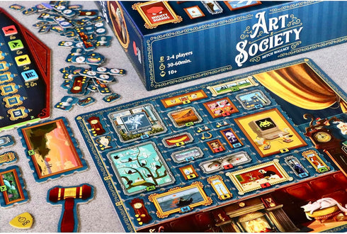 Mighty Boards 10+, 2-4 30-60 : Art Society - Collection Board Game, Bid At Auctions, Collect & Display Your Art, Ages