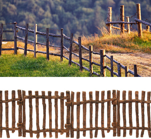 Realistic Toy Fence - Large Corral Fencing Panel Accessories Playset for Farm Fence Toys and Educational Gifts