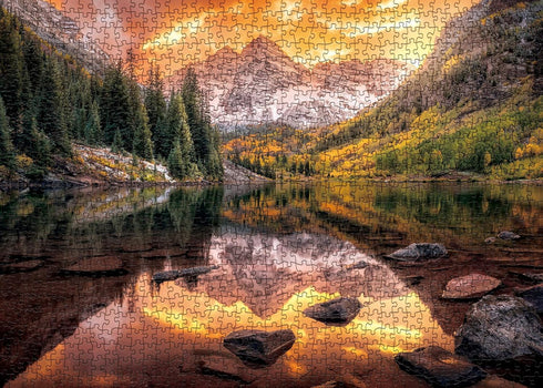 Nature Puzzle for Adult 1000 Piece, Mountain Lake Landscape Puzzle Scenery, Maroon Lake Jigsaw Puzzles Scenic