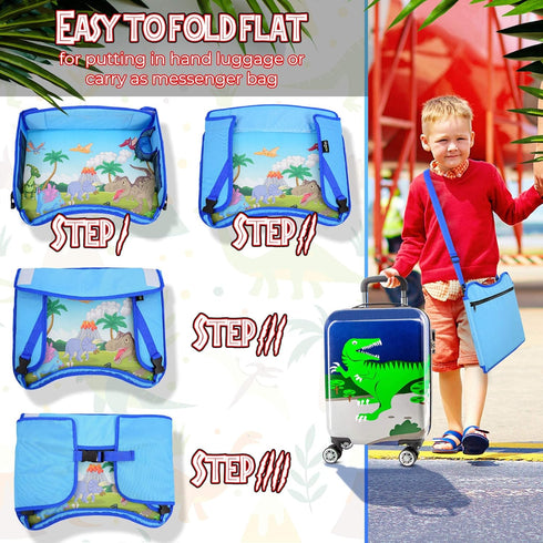 ecoZen Lifestyle Kids Travel Tray & Toddler Lap Desk Organizer - Airplane and Car Seat Table for Road Trip Essentials