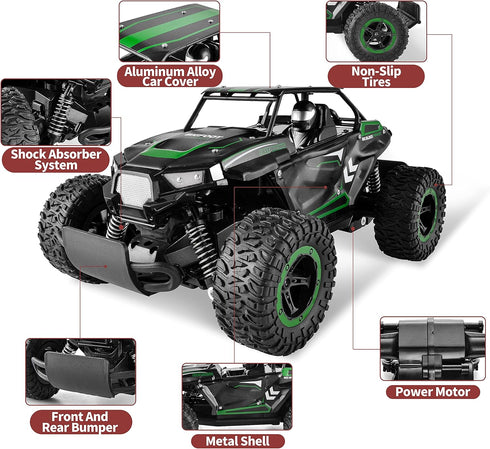 TB142 1:14 20 2WD BEZGAR Remote Control Car - Scale RC Cars, Km/h All-Terrains Electric Off-Road Vehicle Truck Crawler