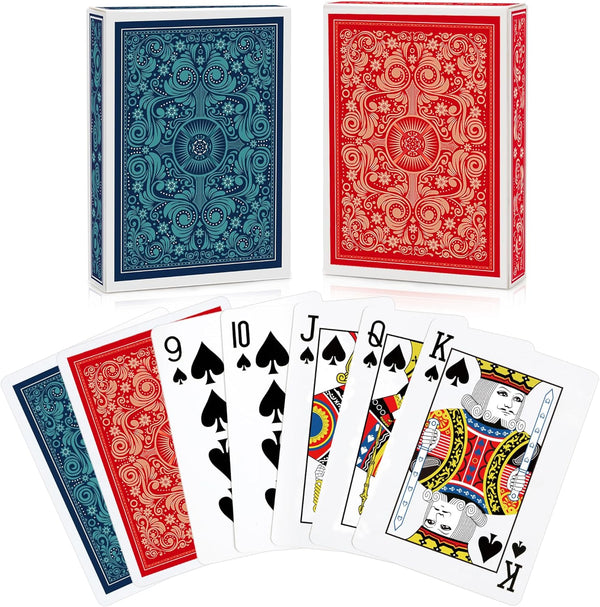 Playing Cards, 2 Pack of Standard Poker Size Cards for Adults, Professional Decks for Game Night and Pinochle