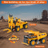 2-in-1 Set: 8-12 Construction Vehicle Building Blocks Convertible Mining Dump Truck & Forklift Toy with Rotating Axle