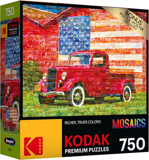 RoseArt - Kodak Premium Mosaics - American Pickup Truck - 750 Piece Jigsaw Puzzle for Adults