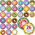 Hebayy 52 PCS Donut Matching Game, 26 Designs Dessert Cards Engaging Food