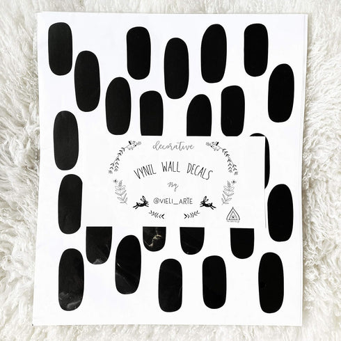 Candy Hand Drawn Lines Wall Decals, Peel and Stick for Kids, Baby Bedroom Nursery, Living Room Decor (Black)