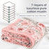 100% 7 Cotton Muslin Baby Blanket - Large Reversible Receiving Blankets for Baby Girls, Soft & Lightweight, Perfect