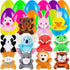 Sofier Plastic Easter Eggs with Animal Toys 12pcs Filled Easter Eggs 3.4"