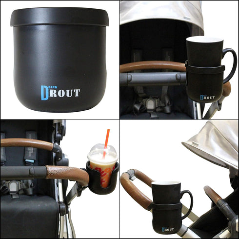 W4W Universal Stroller Cup Holder – Adjustable Clamp for Any Bike, Walker, Wheelchair, Car