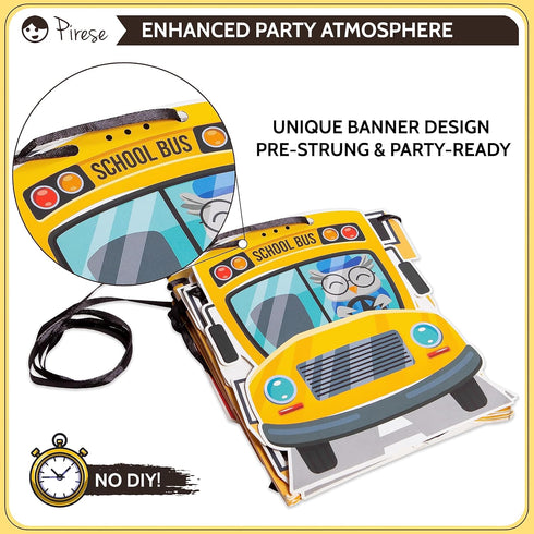 Wheels On The Bus Birthday Decorations, School Bus Party Decorations for School Bus Birthday Theme