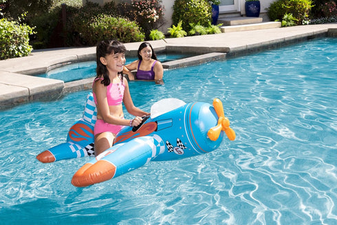 Swimming Poolmaster Inflatable Pool Float Aviator Airplane Pool Rider Toy for Kids