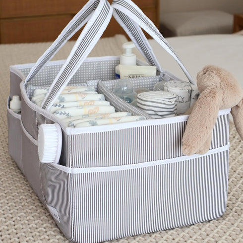 Lily Miles Baby Diaper Caddy - Organizer Tote Bag for Infant Boy or Girl - Baby Shower Basket - Nursery Must Haves