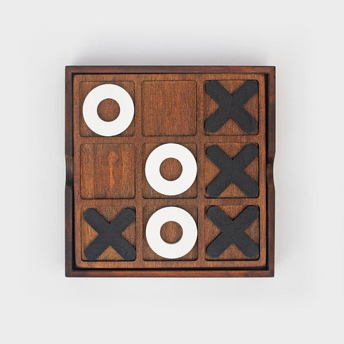 Iron & Glory | Tic Tac Toe Game | Wooden Board Games for Adults | Travel Games & Classic Board Games | Wooden Tic Tac Toe Game for Kids | Coffee Table Decor & Living Room Decor | Retro Board Games