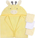 Gerber Baby 4 Piece Animal Character Hooded Towel and Washcloth Set, Yellow