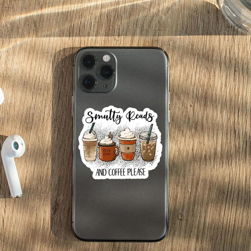 3PCS Smutty Reads and Coffee Sticker, Funny Gift for Him, Husband, Boyfriend, Dad, Hard Hat Stickers, Co-Workers Sticker