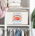 FDHSPAAM Coastal Beach Crab Storage Bins Box with Handles, Nautical Ocean Crab Collapsible Fabric Storage Basket Box