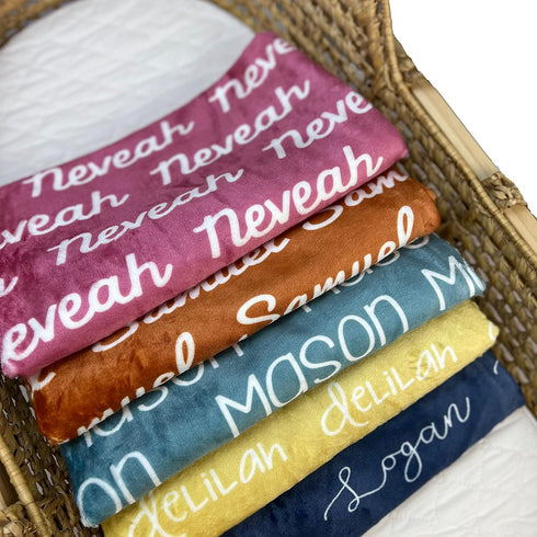 Ships Next Day - Personalized Name Kids Blankets for Girls and Boys